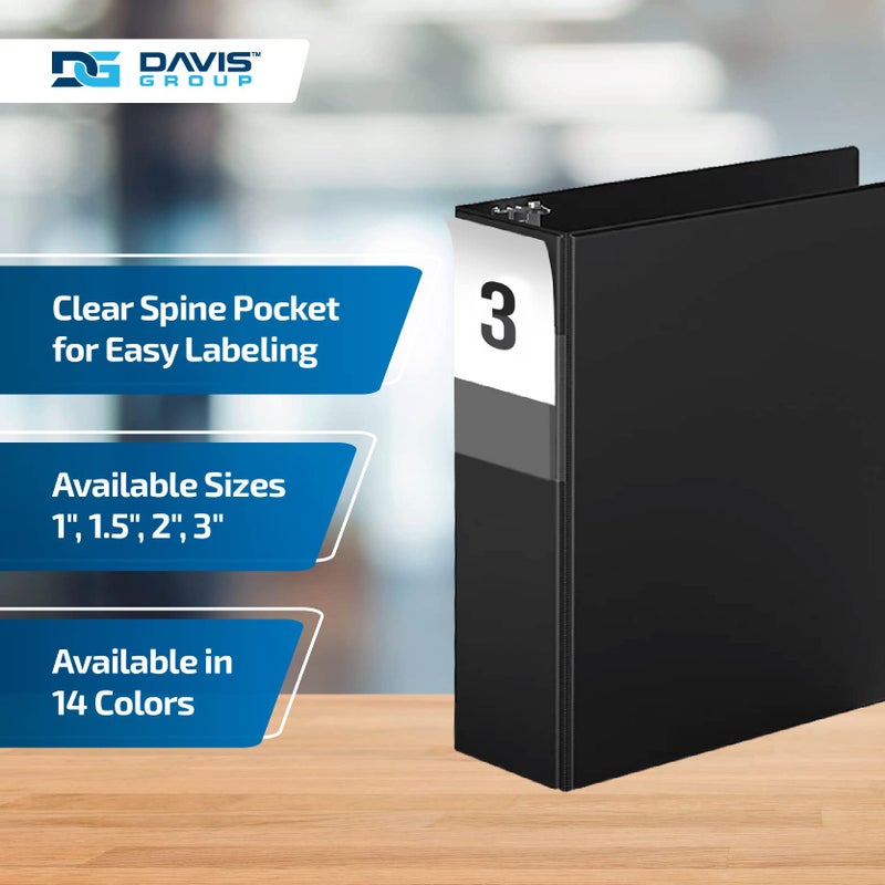 Davis Group Premium Economy 6-Pack 3-Ring Binders for School or Office, D-Ring Binders, 3 Inch, Black - Image 4